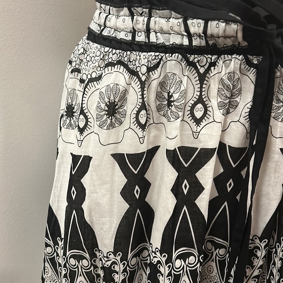 WOMEN’S Layered Black and White Maxi Shirring Waist Skirt size Small - Picture 4 of 12